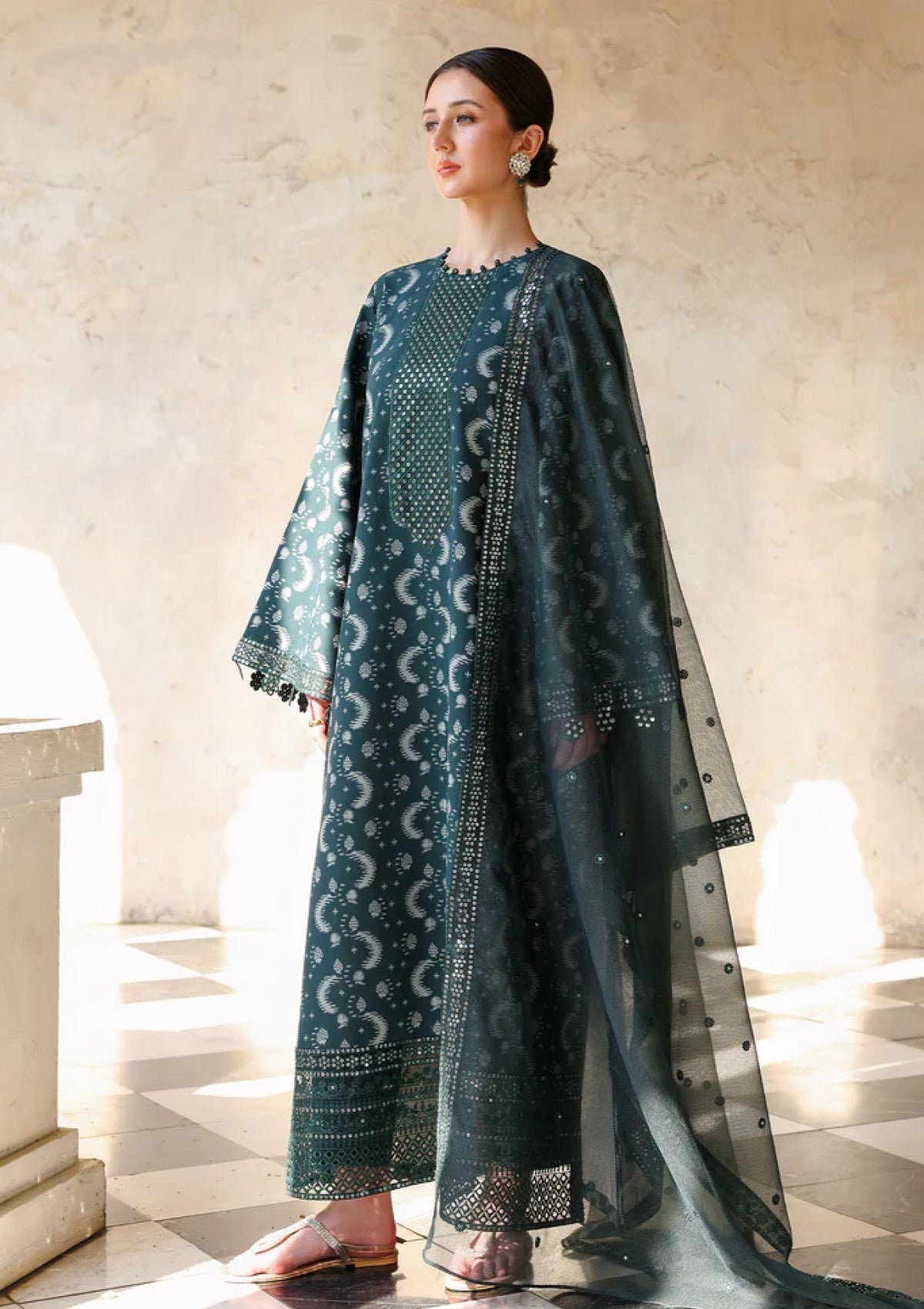 Lawn - Cross Stitch - Eid Edit-II - LWN#0201 - TEAL SPRUCE image 4