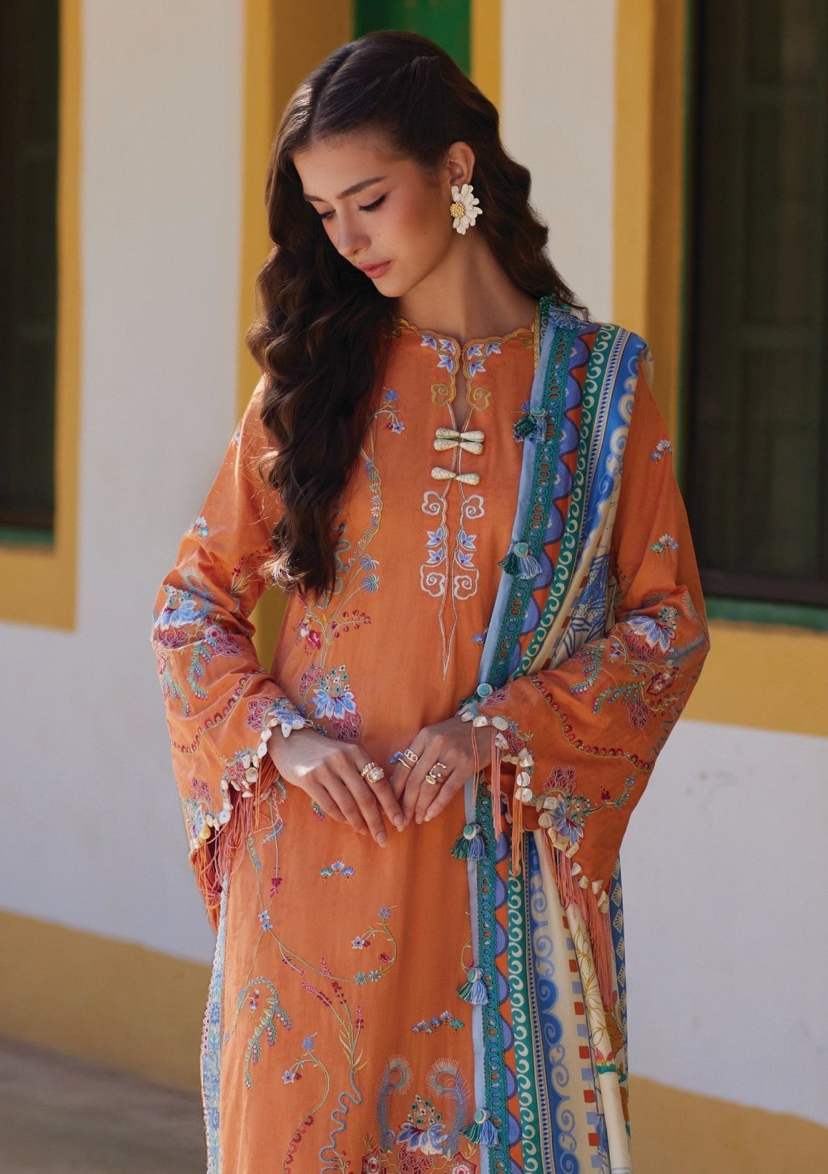 Farah Talib Aziz - Luxury Lawn Unstitched 26 - FTA#04 - Lucia Burnt Orange additional view