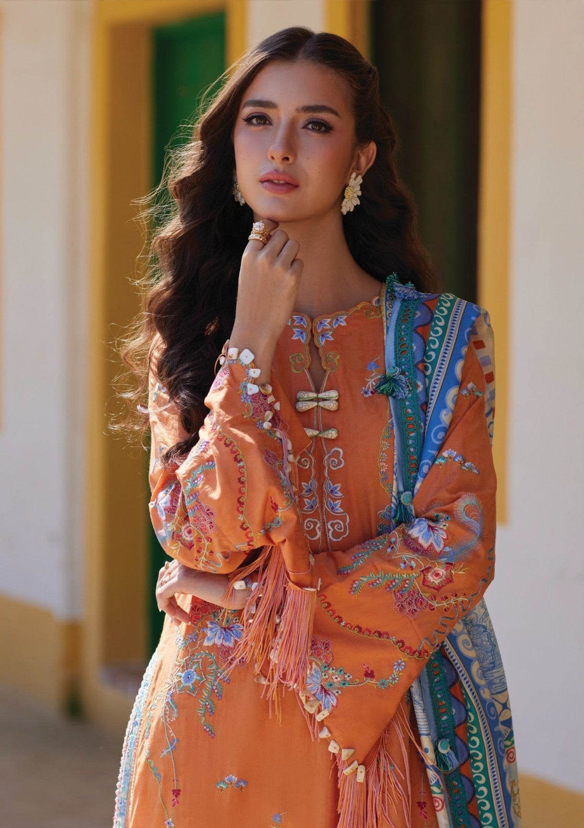 Farah Talib Aziz - Luxury Lawn Unstitched 26 - FTA#04 - Lucia Burnt Orange additional view