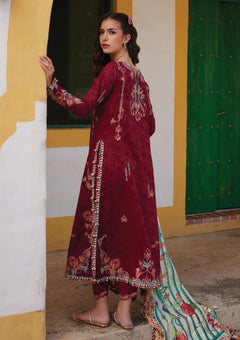 Farah Talib Aziz - Luxury Lawn Unstitched 26 - FTA#02 - Sofia Scarlet detail