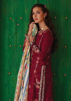 Farah Talib Aziz - Luxury Lawn Unstitched 26 - FTA#02 - Sofia Scarlet detail