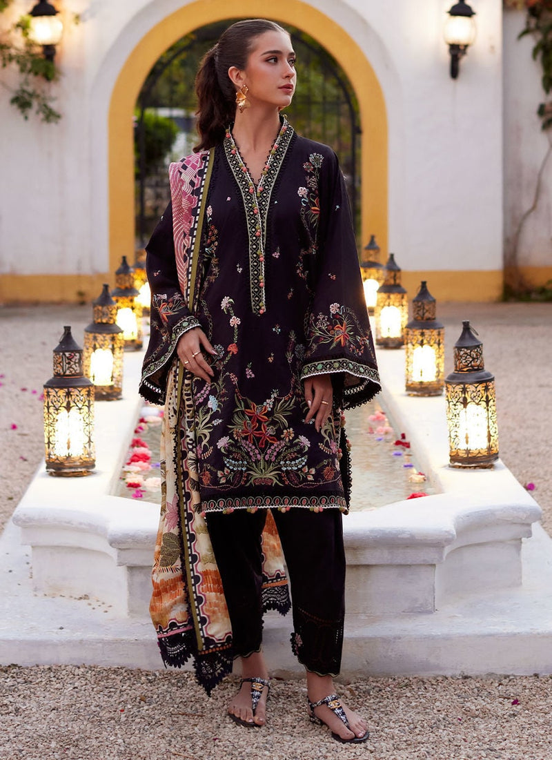 Farah Talib Aziz - Luxury Lawn Unstitched 26 - FTA#03 - Blanca Black