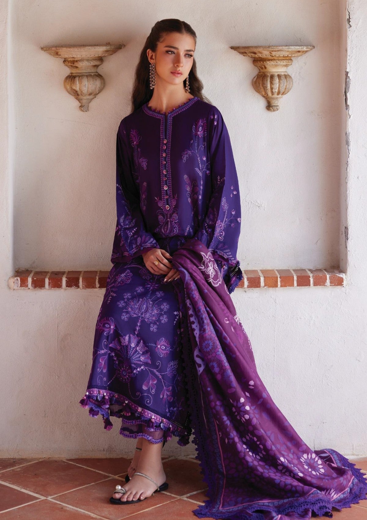 Farah Talib Aziz - Luxury Lawn Unstitched 26 - FTA#06 - Vicenta Violet additional view