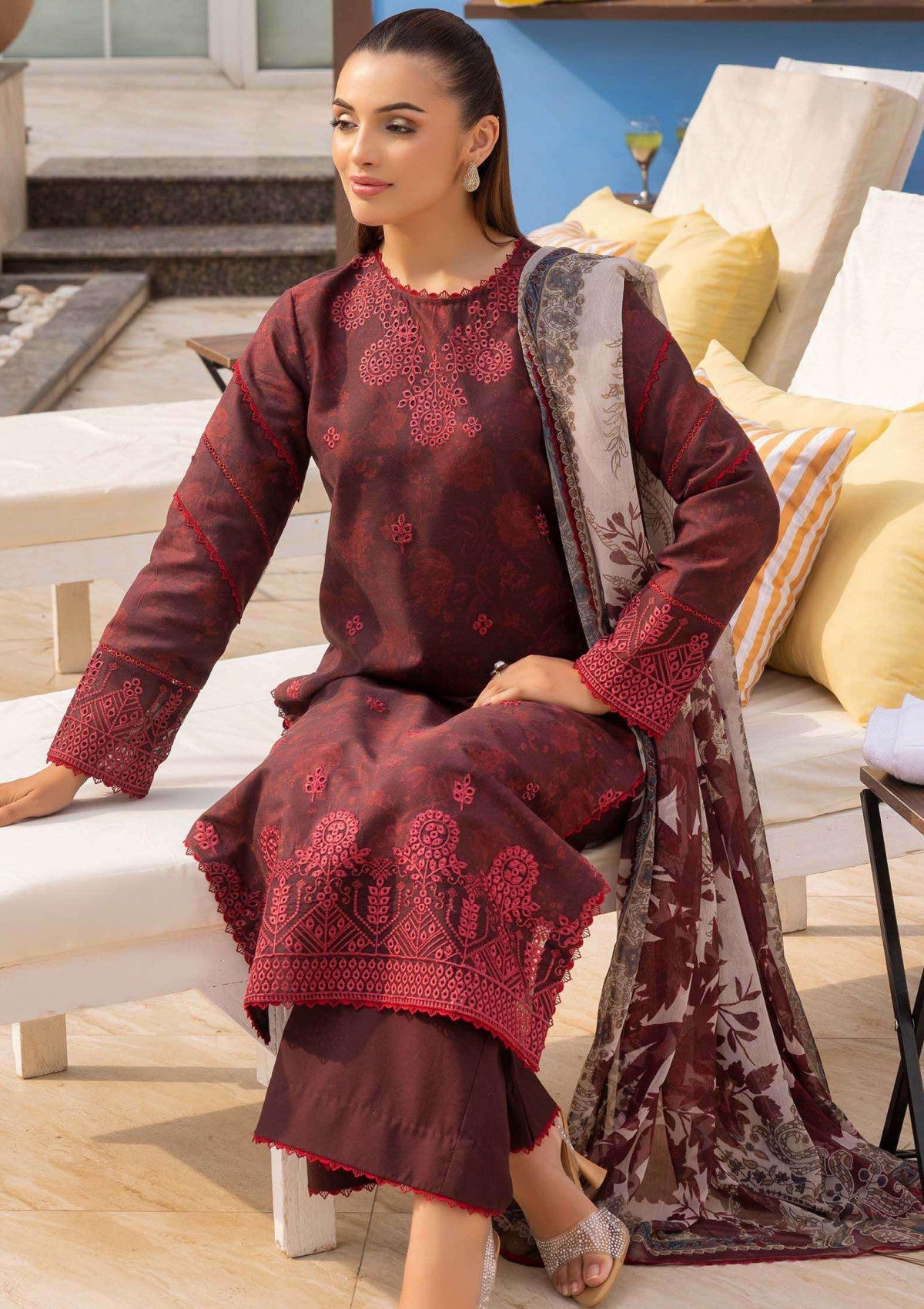 Lawn - Saad Shaikh - Mojito - Printed 25 - SS#1108 - Twilight Flora image 4