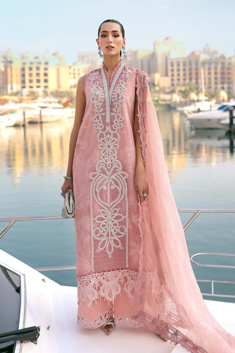 Maria.B. Luxury Lawn 2026 - MBLL#04B Yellow & Off-White Embroidered Unstitched 3-Piece