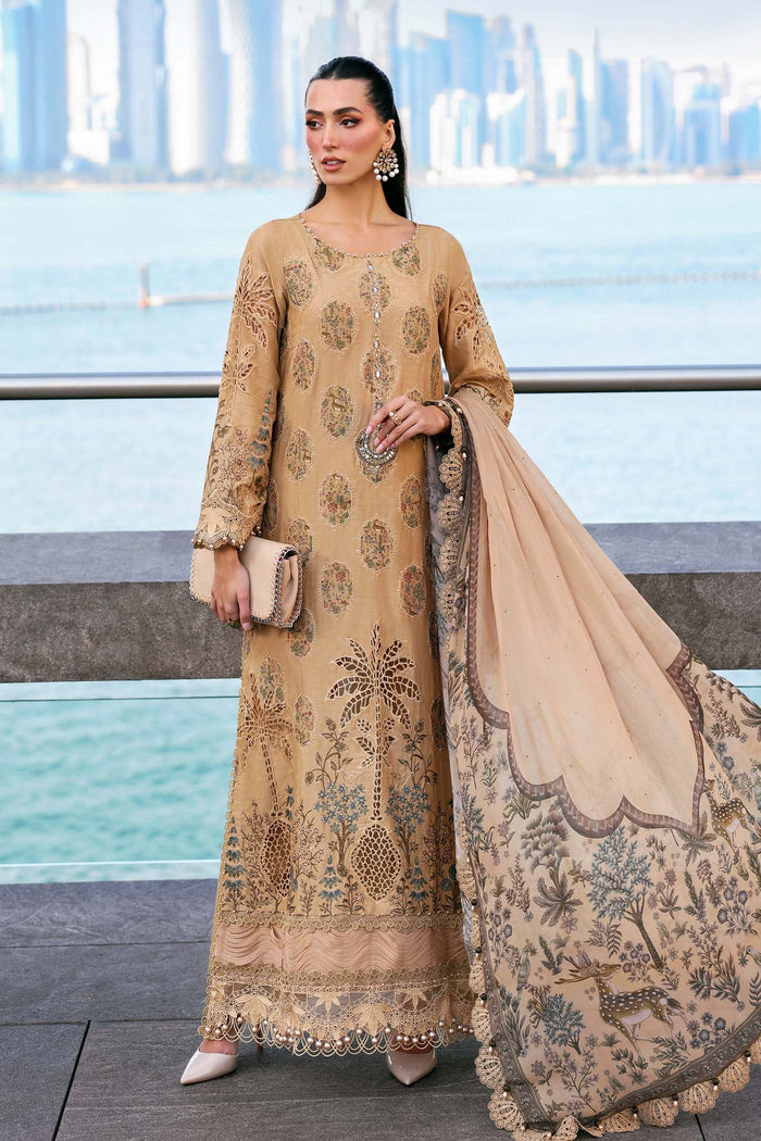 Maria.B. Luxury Lawn 2026 - MBLL#05A Mustard Embroidered Unstitched 3-Piece