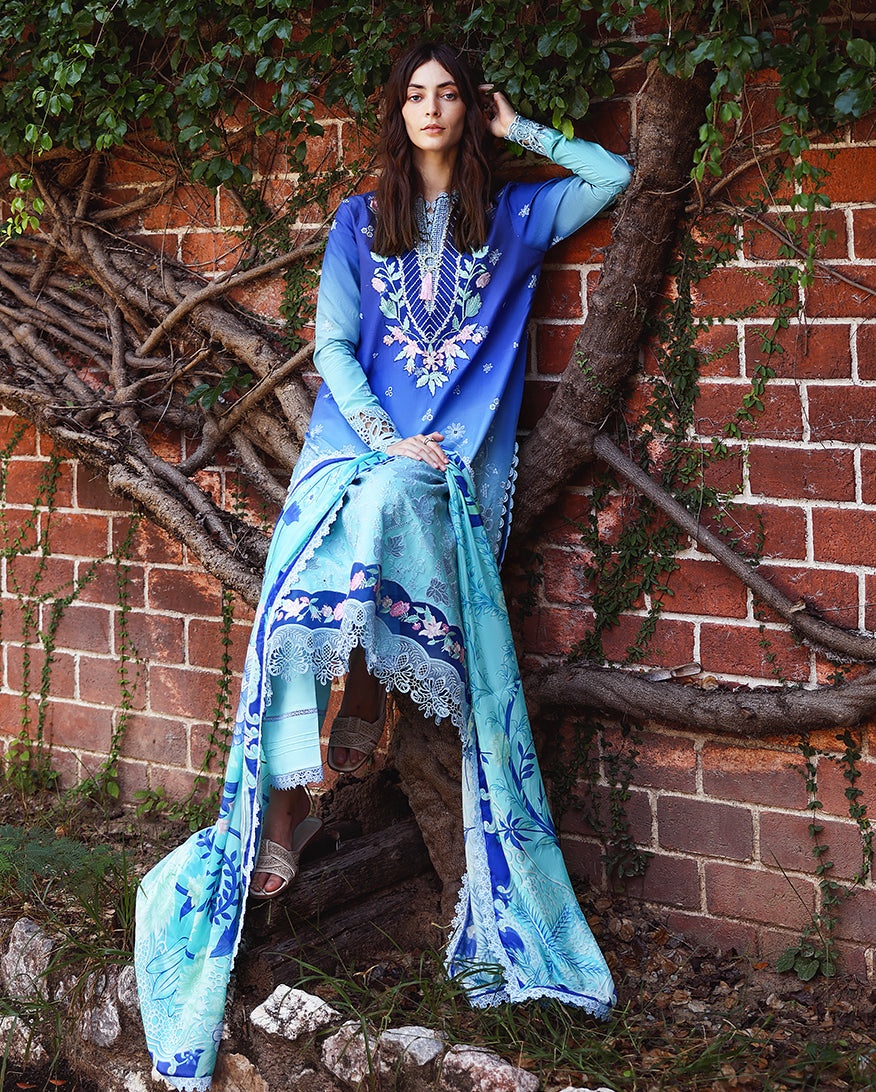 Lawn - Mushq - Solace 26 - Ombre Chikankari - MUNSS#205 - Moonlit Ease