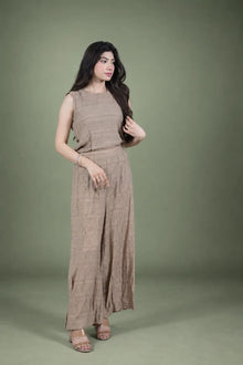 Sawann Lleana0008 neutral beige sleeveless Korean-fabric co-ord set original photo 2