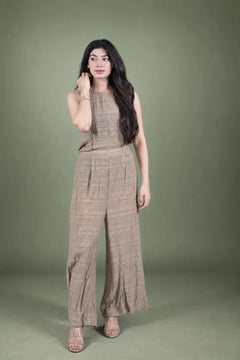 Sawann Lleana0008 neutral beige sleeveless Korean-fabric co-ord set original photo 3