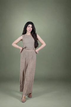 Sawann Lleana0008 neutral beige sleeveless Korean-fabric co-ord set original photo 5