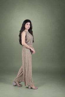 Sawann Lleana0008 neutral beige sleeveless Korean-fabric co-ord set original photo 6