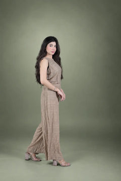 Sawann Lleana0008 neutral beige sleeveless Korean-fabric co-ord set original photo 6