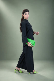 Sawann Lleana0009 black stand-collar shirt with matching trousers, gallery photo 4