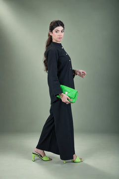 Sawann Lleana0009 black stand-collar shirt with matching trousers, gallery photo 4