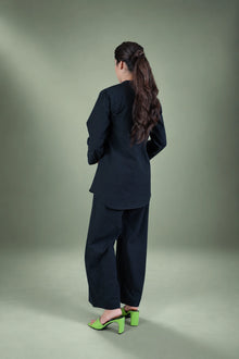 Sawann Lleana0009 black stand-collar shirt with matching trousers, gallery photo 5