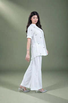 Sawann Lleana0010 pearl white silver embellished 2-piece co-ord photo 3