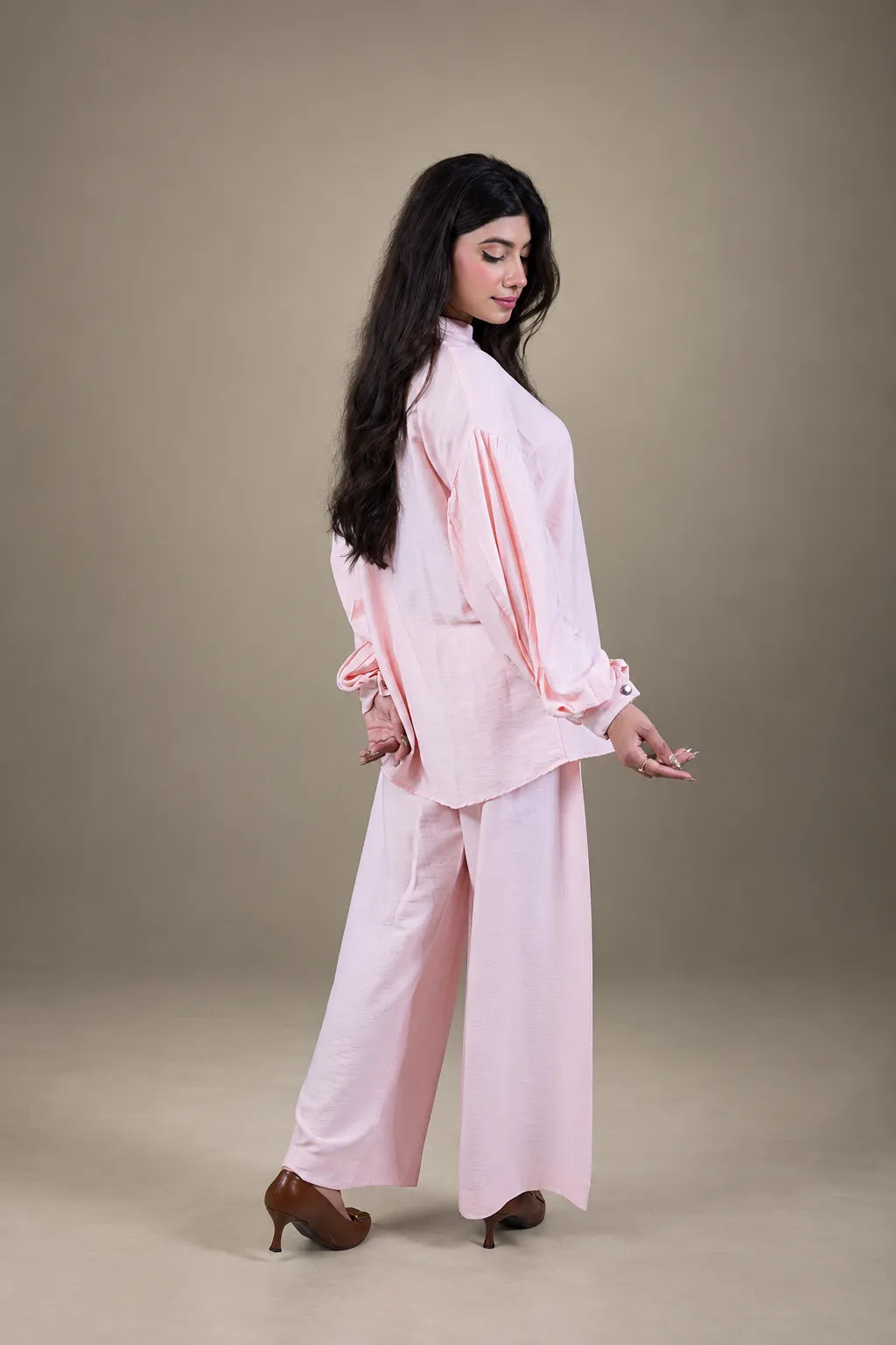 Sawann Lleana0011 pastel pink puff-sleeved co-ord original product photo 4