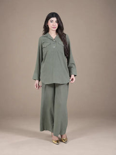 Sawann Lleana0012 olive green two-piece utility-style co-ord photo 1