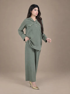 Sawann Lleana0012 olive green two-piece utility-style co-ord photo 2