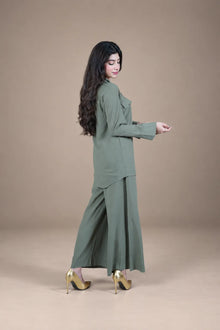 Sawann Lleana0012 olive green two-piece utility-style co-ord photo 6