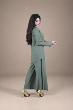 Sawann Lleana0012 olive green two-piece utility-style co-ord photo 6