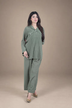 Sawann Lleana0012 olive green two-piece utility-style co-ord photo 7