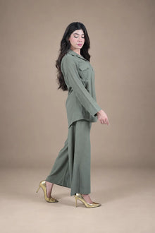 Sawann Lleana0012 olive green two-piece utility-style co-ord photo 8