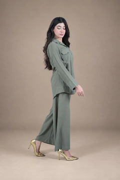 Sawann Lleana0012 olive green two-piece utility-style co-ord photo 8