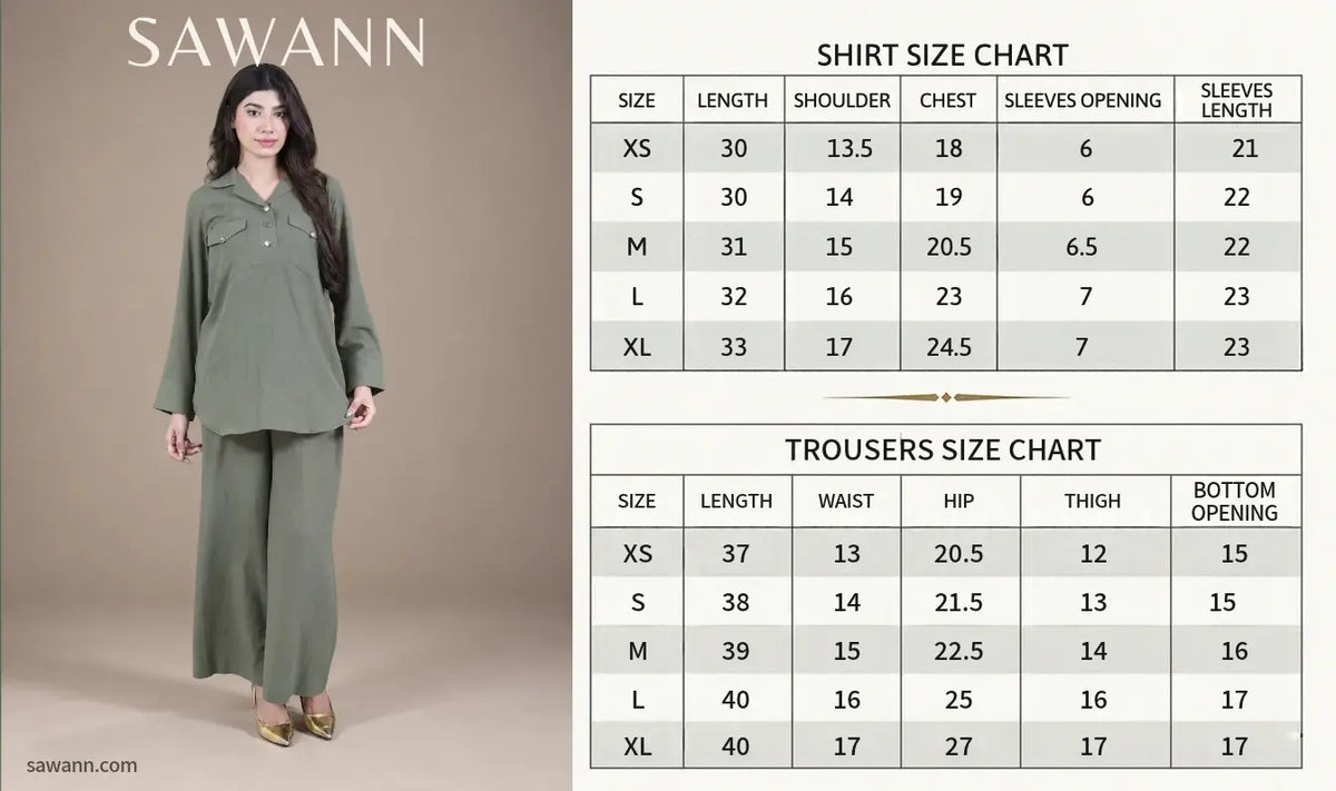 Sawann Lleana0012 official size chart