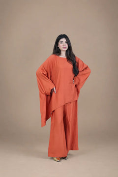 Sawann Lleana0013 rust orange two-piece wide flared sleeve co-ord photo 1