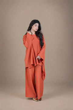Sawann Lleana0013 rust orange two-piece wide flared sleeve co-ord photo 7