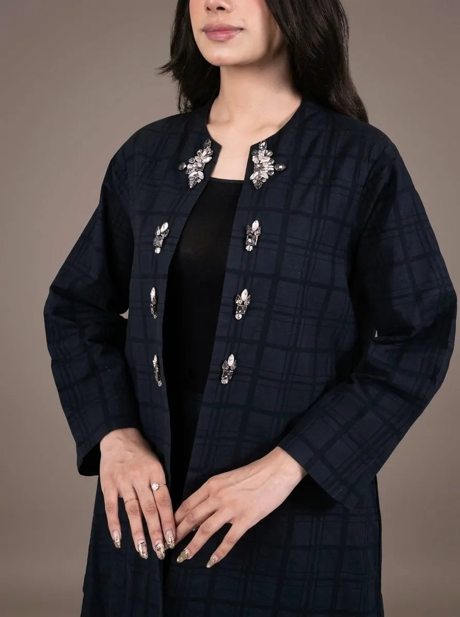 Sawann Lleana0014 jet-black jacket three-piece outfit photo 2