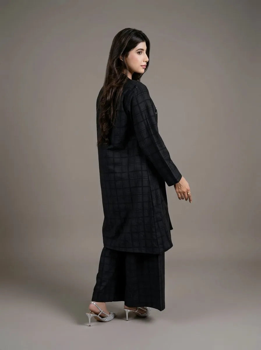 Sawann Lleana0014 jet-black jacket three-piece outfit photo 4