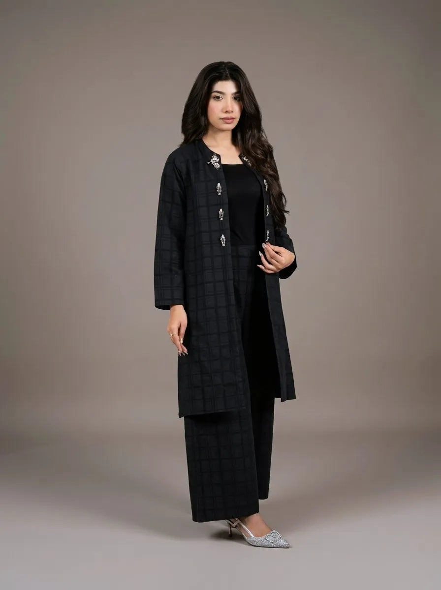 Sawann Lleana0014 jet-black jacket three-piece outfit photo 8