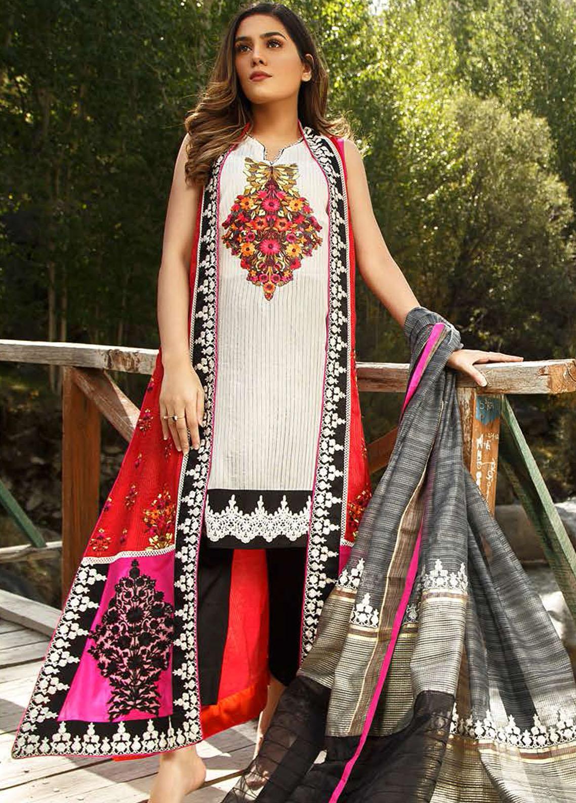 ZUNUJ Embroidered Missouri Suits Unstitched 3 Piece ZJ21SF D-02 VERBENA - Festive Collection photo 1