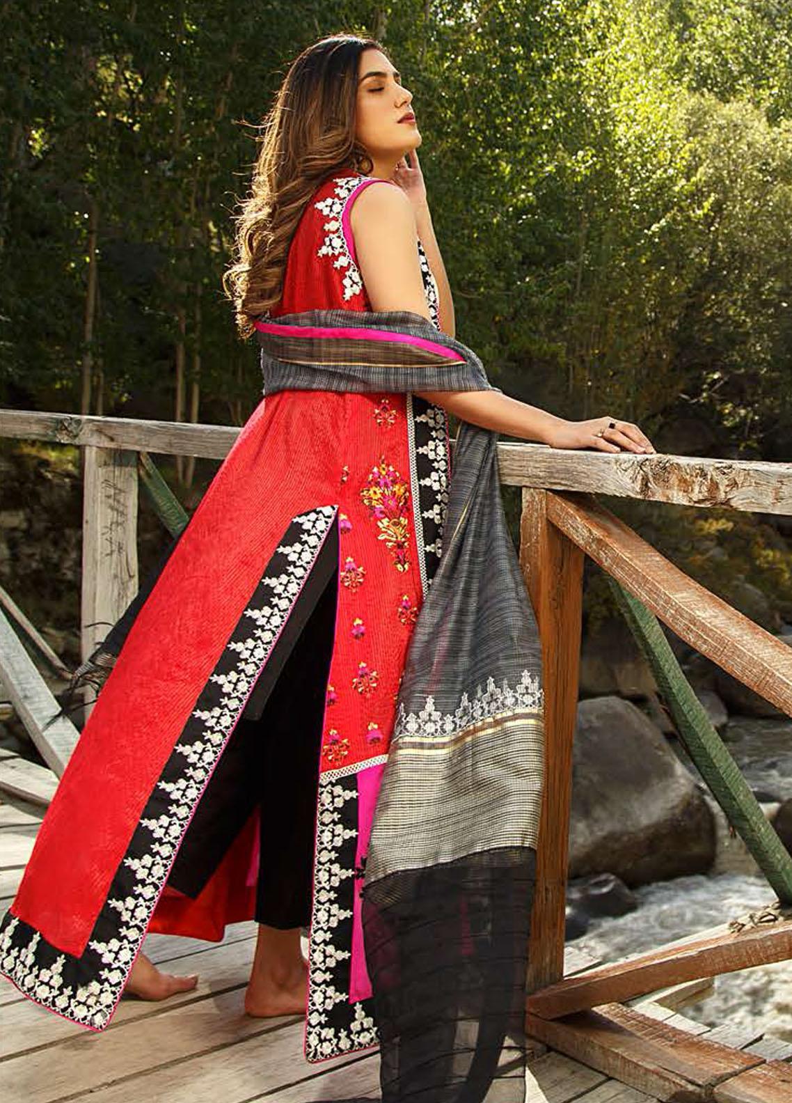ZUNUJ Embroidered Missouri Suits Unstitched 3 Piece ZJ21SF D-02 VERBENA - Festive Collection photo 2