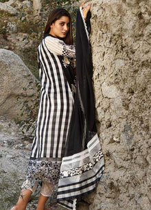 ZUNUJ Embroidered Cotton Suits Unstitched 3 Piece ZJ21SF D-03 BLACK FERN - Festive Collection photo 2