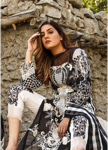 ZUNUJ Embroidered Cotton Suits Unstitched 3 Piece ZJ21SF D-03 BLACK FERN - Festive Collection photo 3