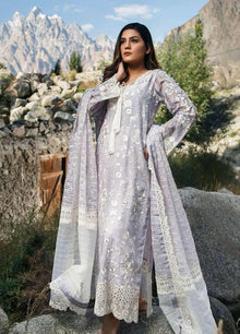 ZUNUJ Embroidered Cotton Suits Unstitched 3 Piece ZJ21SF D-04 LILAC - Festive Collection photo 1