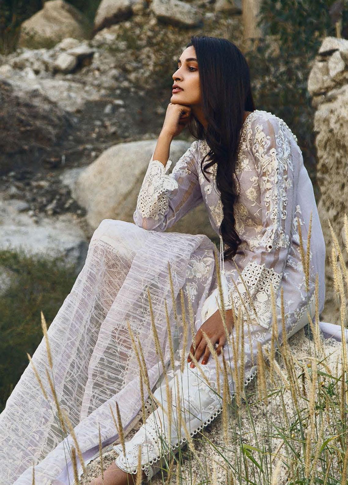 ZUNUJ Embroidered Cotton Suits Unstitched 3 Piece ZJ21SF D-04 LILAC - Festive Collection photo 2