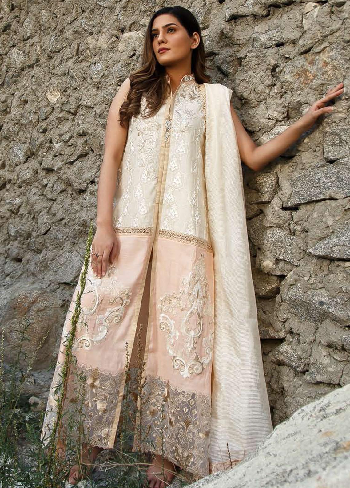 ZUNUJ Embroidered Cotton Suits Unstitched 3 Piece ZJ21SF D-05 LARKSPUR - Festive Collection photo 1