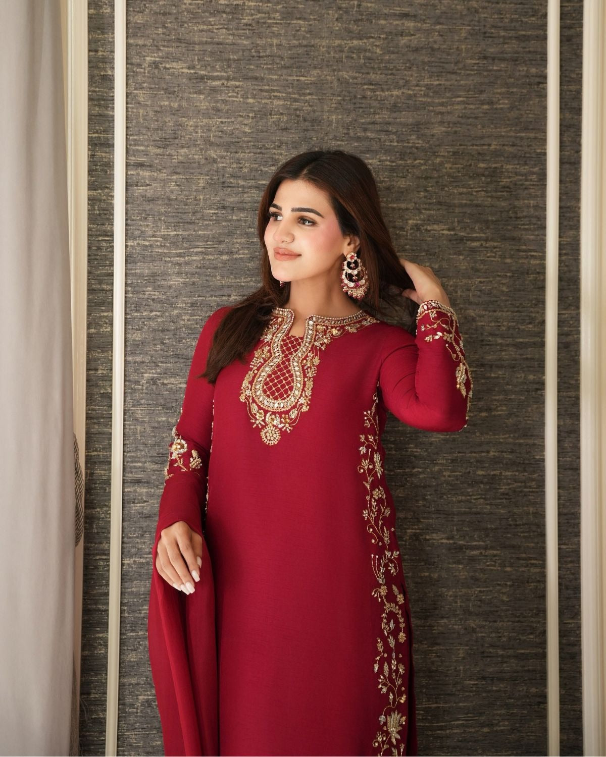 UHK – Shehnai Festive SAAZ – Deep Maroon 3-Piece alternative view 2