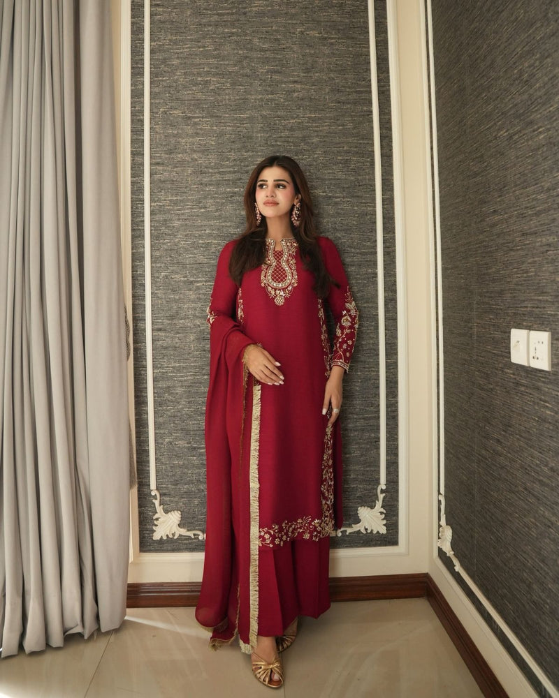 UHK – Shehnai Festive SAAZ – Deep Maroon 3-Piece