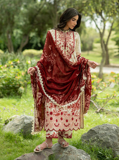 Zainab Chottani Laine-16 crimson silk dupatta styled outfit