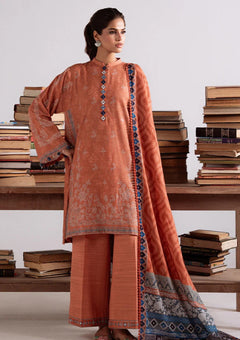 Winter - Cross Stitch - Khaddar Unstitched 25 - KAR#104 - AMBER MIRAGE high resolution view
