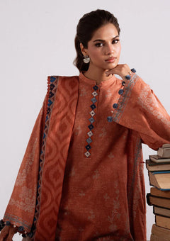 Winter - Cross Stitch - Khaddar Unstitched 25 - KAR#104 - AMBER MIRAGE high resolution view