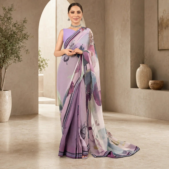 IASC 04 Digital Printed Chiffon Saree Set