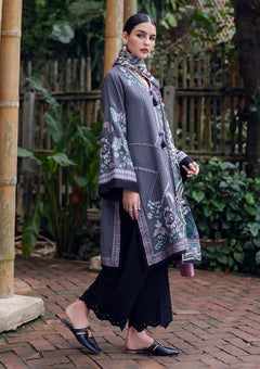 Winter - Mushq - Hemline - Symphony - Karandi Edit 25 - HUN#205 - Silver Mist image 3