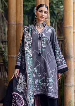 Winter - Mushq - Hemline - Symphony - Karandi Edit 25 - HUN#205 - Silver Mist image 4