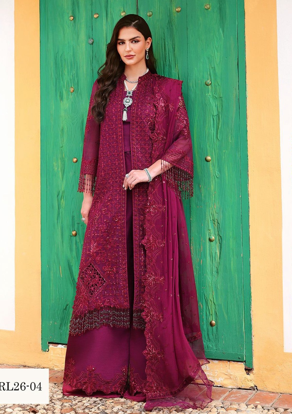 Formals - Saira Rizwan - Lumiere Chiffon Unstitched - SRL26#04 - Willow image 1